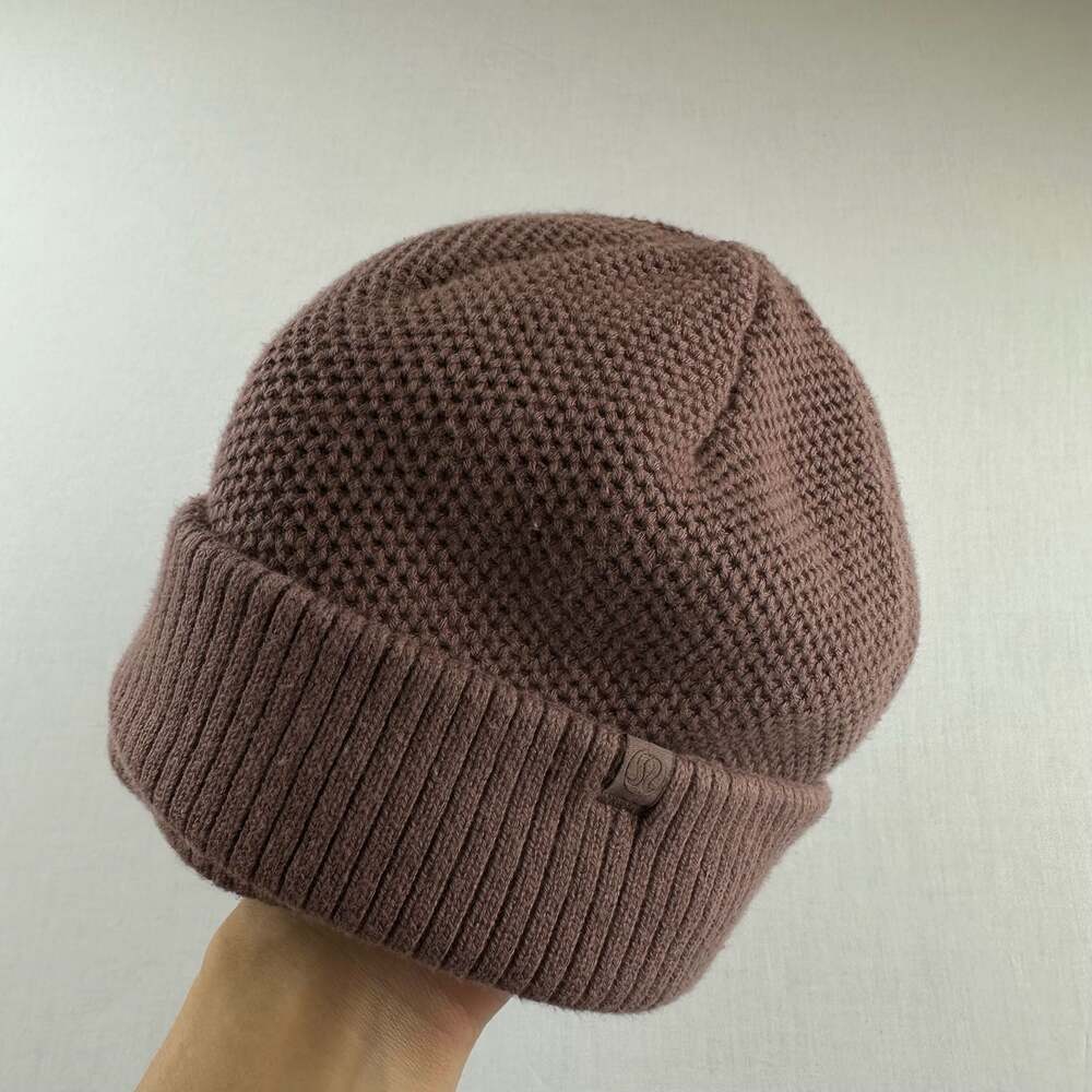 Lululemon Fleece Lined Knit Beanie One Size Spanish Oak Black 00061